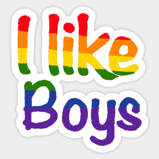 I like boys gay pride Sticker